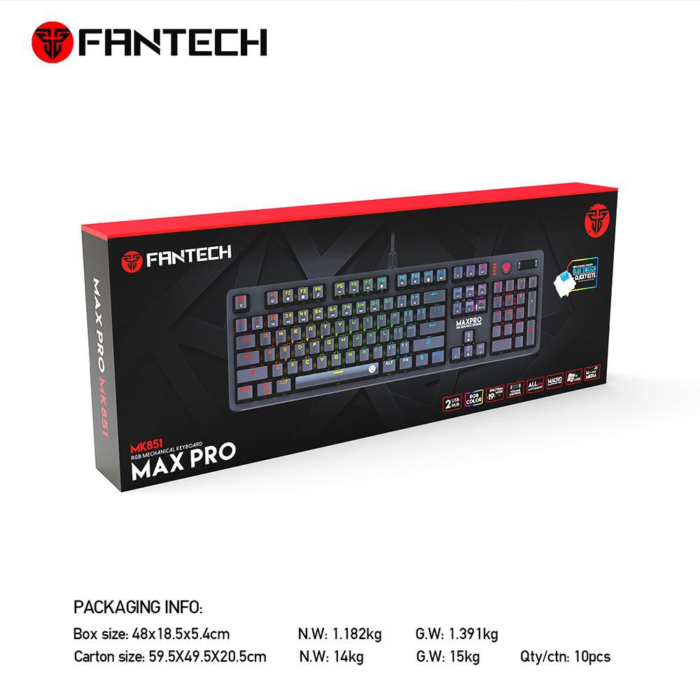 Bàn phím cơ Gaming cho game thủ Fantech MK851 MAXPRO (Blue/Brown Switch) - Hãng phân phối chính thức