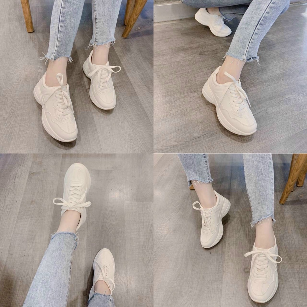 Giày Thể Thao Nữ Sneaker Da Mịn độn đế 7 phân hàng cao cấp hộp hãng