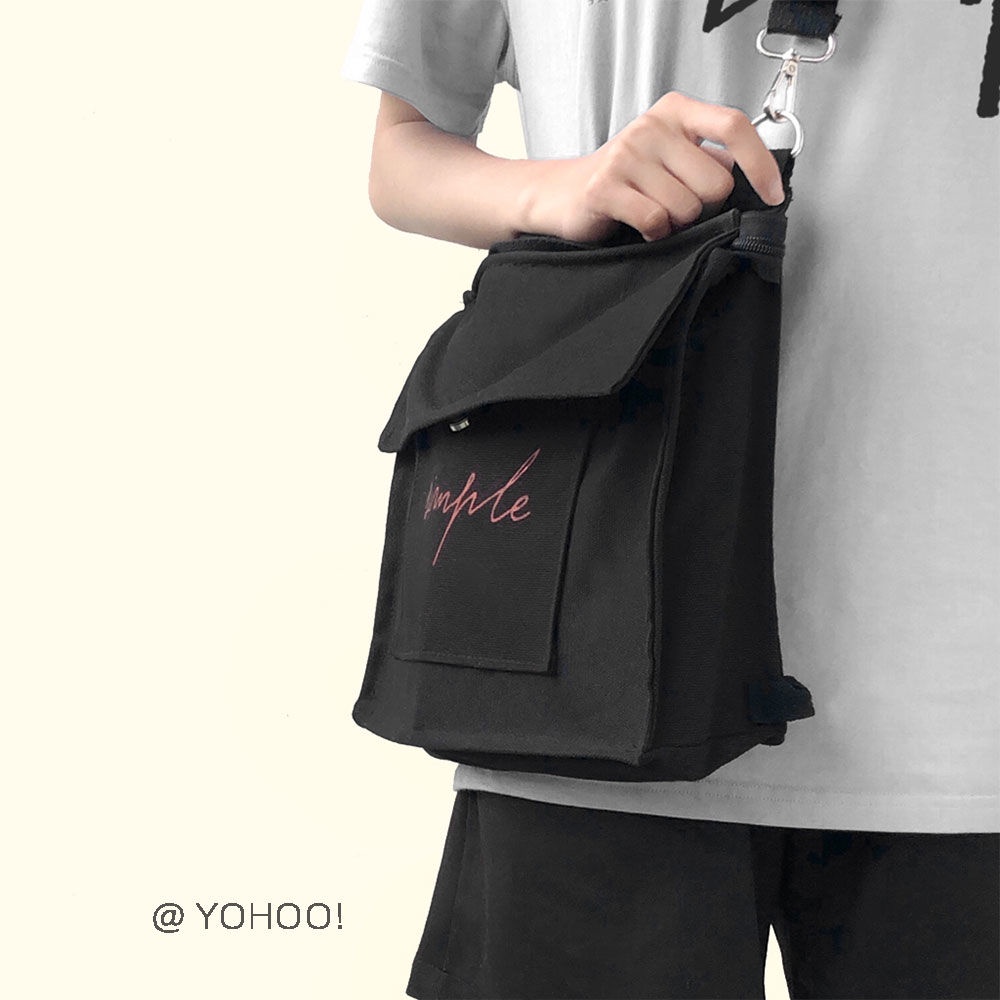 Yohoo!Ba Lô Đeo Vai Bằng Vải Canvas Màu Sắc Đơn Giản Thời Trang Cho Nam Và Nữ