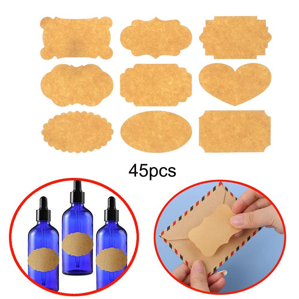 Bộ 45 Nhãn Dán Trang Trí Bánh Kẹo Bằng Giấy Kraft Sáng Tạo