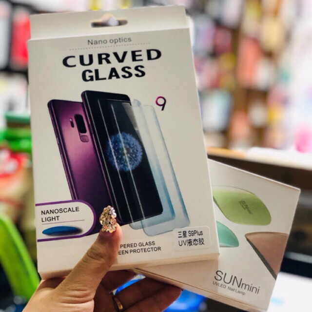 Dán full màn keo UV samsung S9 plus