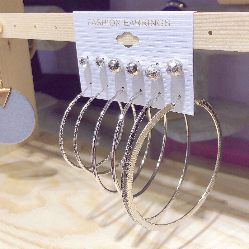 6 Đôi Bông Tai Hình Trái Tim Bằng Bạc