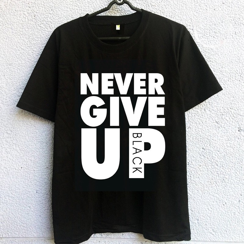 [BÃO HÈ] ÁO THUN TAY LỠ OVERSIZE NEVER GIVE UP sales off toàn shop