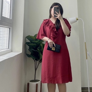 Đầm Bigsize Nữ Tay Lỡ Cổ Tim, Đầm Nữ Dáng Dài Diamond Dress