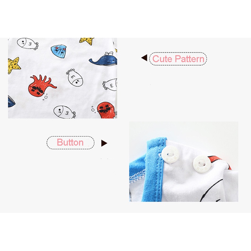 Áo thun SANITKUN cotton tay ngắn in họa tiết hoạt hình thời trang mùa hè đáng yêu dành cho bé trai và bé gái