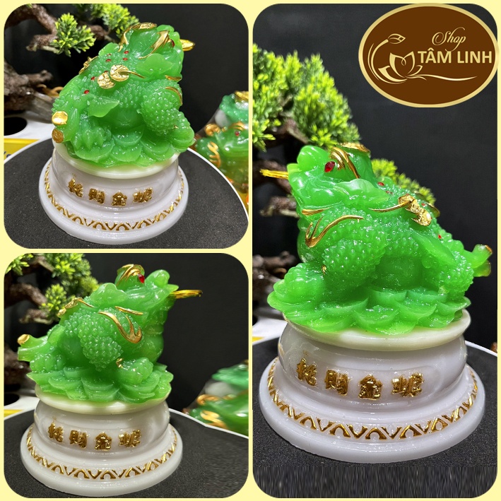 Cóc Ba Chân ngậm tiền-Thiềm Thừ chiêu tài lộc có đế xoay nhiều màu