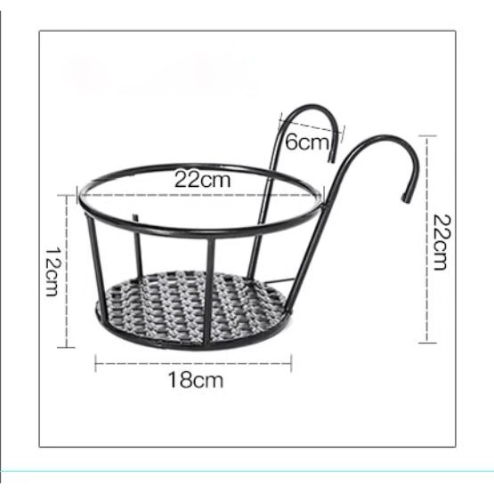 Giỏ móc sắt treo chậu hoa ban công⚡️𝐅𝐑𝐄𝐄 𝐒𝐇𝐈𝐏⚡️ móc treo chậu hoa ban công, giá treo chậu hoa ban công, kệ treo hoa