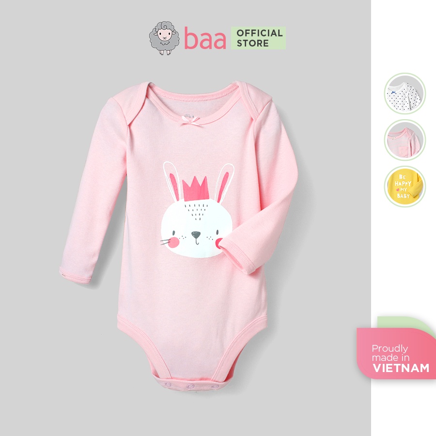 Bộ Bodysuit dài tay cho bé BAA BABY in họa tiết cho bé gái - GN-BD01D