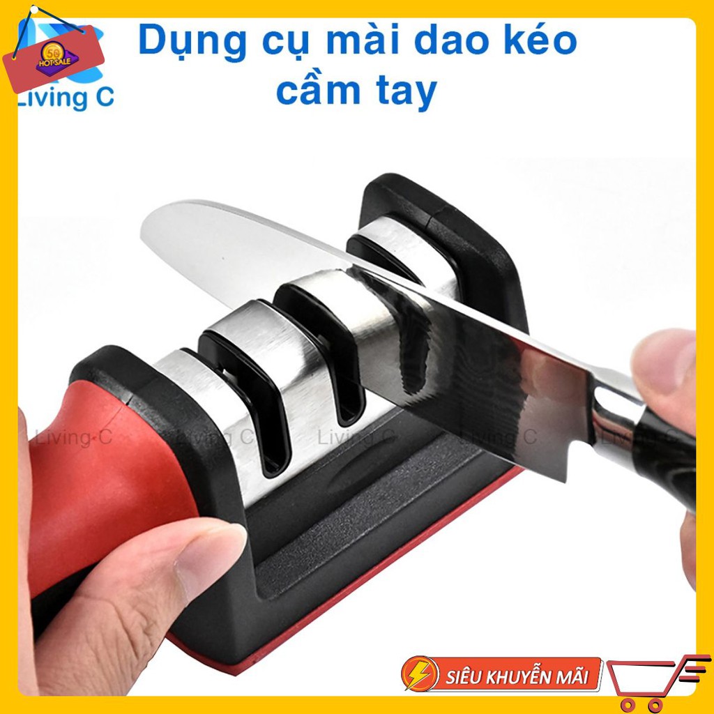 Dụng cụ mài dao kéo 3 cấp độ cầm tay, mài dao nhanh bén siêu tiện lợi [Hàng Có Sẵn]