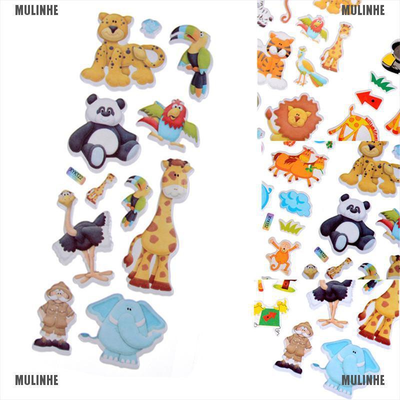 Sticker 3D Hình Sở Thú Hoạt Hình Dễ Thương Cho Bé