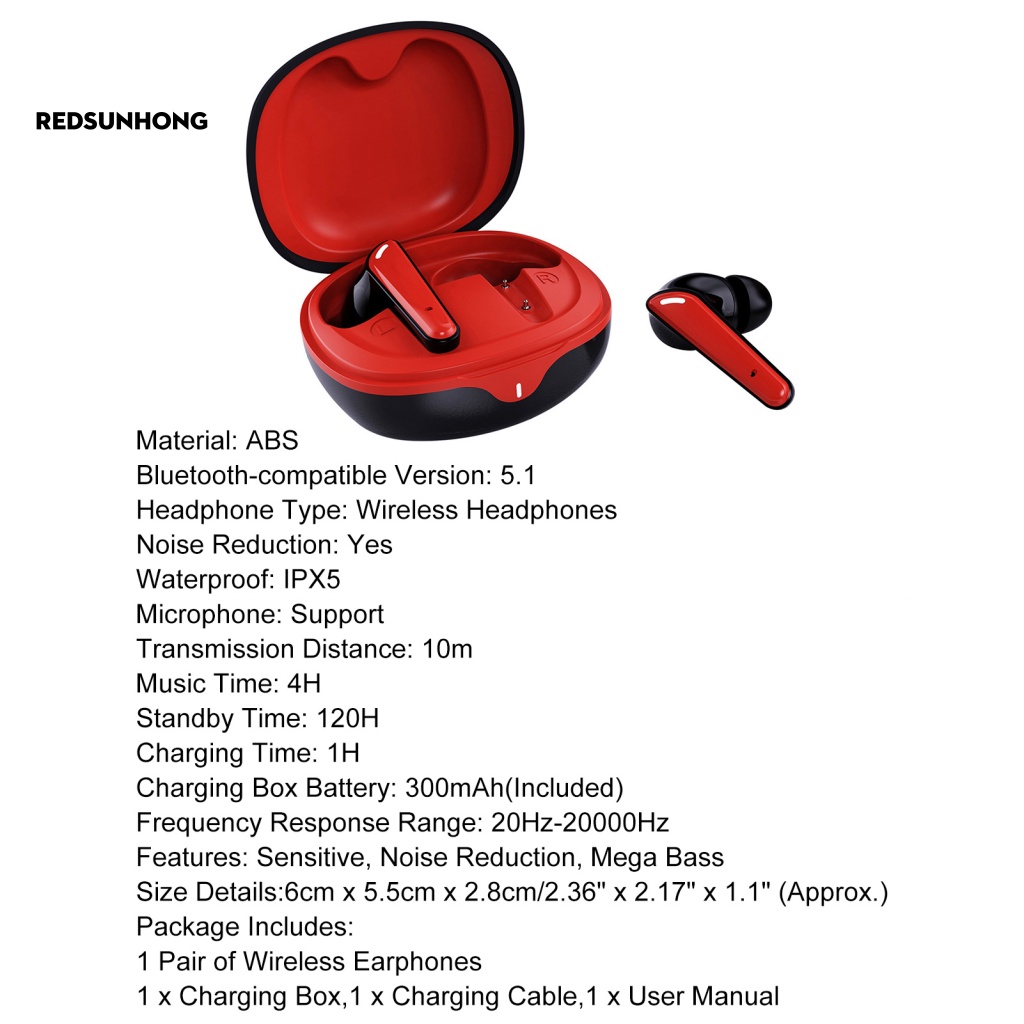 Cặp Tai Nghe Bluetooth RSH.z Dyanmic 5.1 Kiểu Dáng Thể Thao