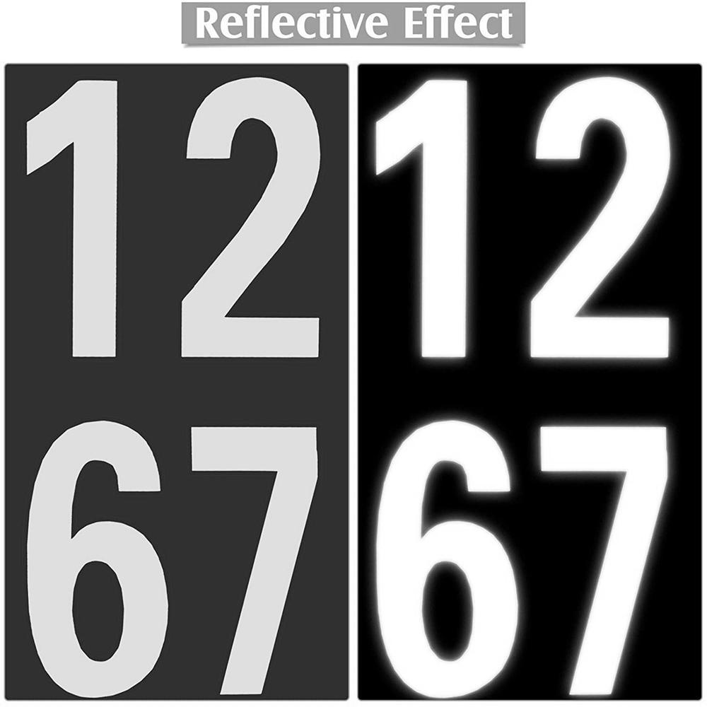 NORMAN Miếng Dán Số 0-9 Tự Dính Phản Quang Chống Thấm Nước Trang Trí Sổ Tay / Cửa Sổ Xe Hơi