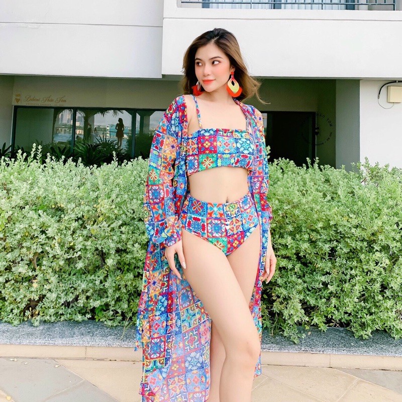 BIKINI NỮ SET 3 MÓN SIÊU XINH #bikini #áo choàng #đồ bơi nữ