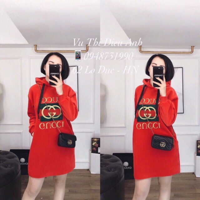 Áo váy nhung gucci