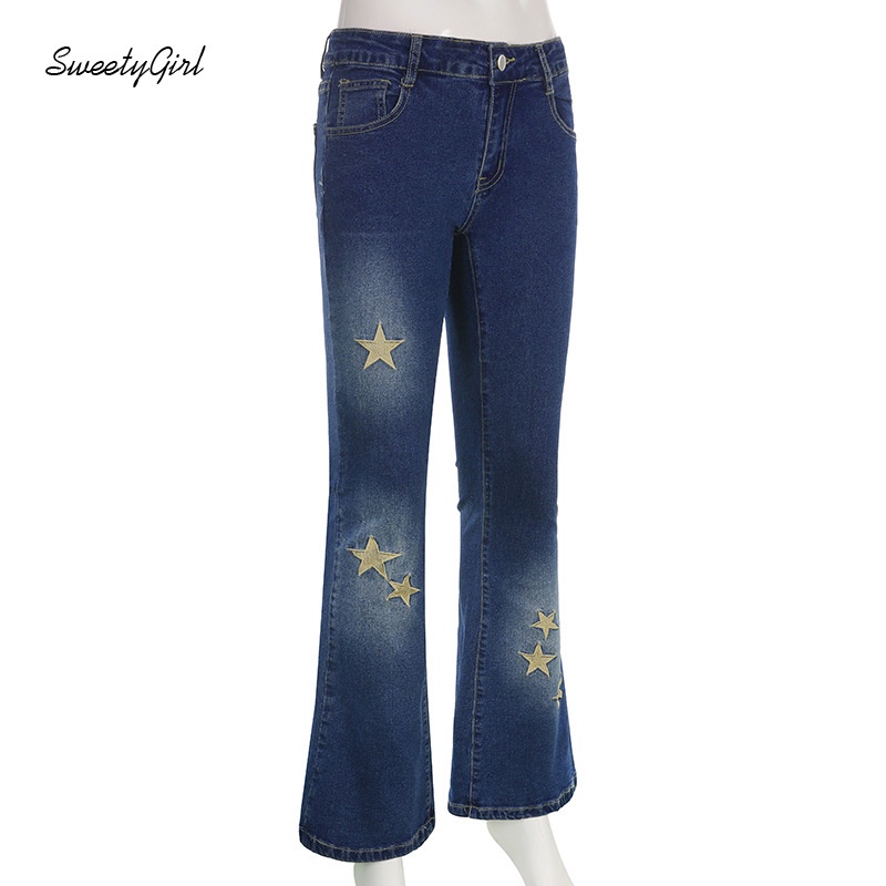 Quần Ống Loe Thêu Họa Tiết Thời Trang Đường Phố Dành Cho Nữ 2022