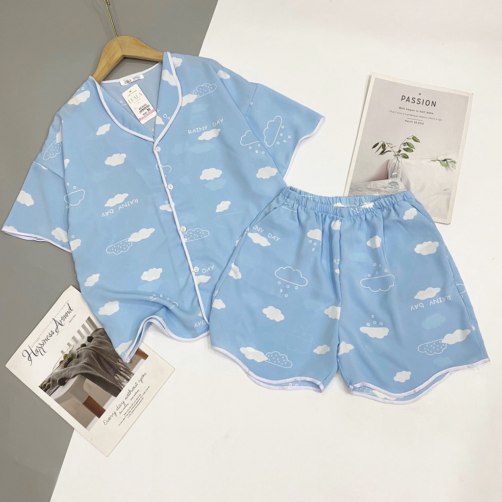 Pijama đùi tiểu thư lụa latin phối hàn♥️Freeship♥️mềm mịn, thoáng mát♥️bao đẹp♥️bao giặt máy | BigBuy360 - bigbuy360.vn