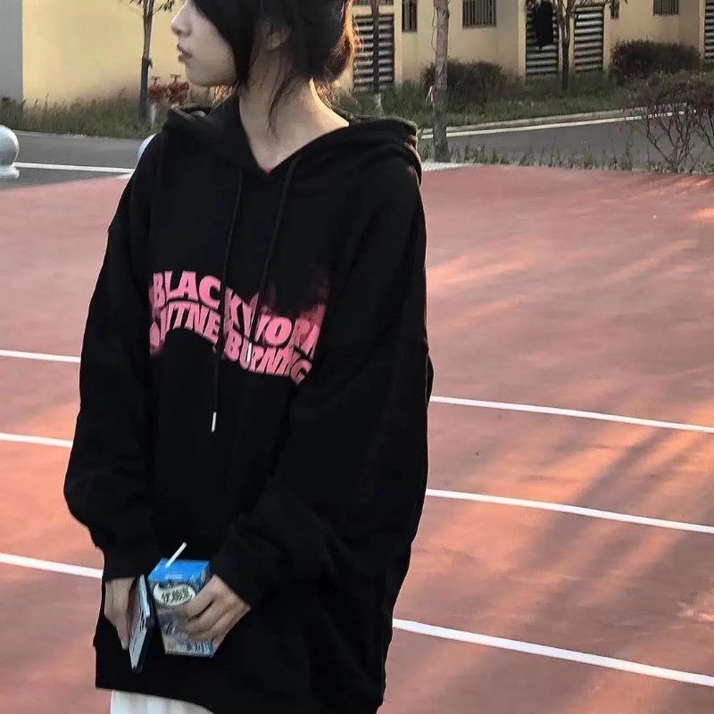 Áo hoodie COZOKC tay dài in hình trái tim phong cách Hàn Quốc cá tính cho nữ