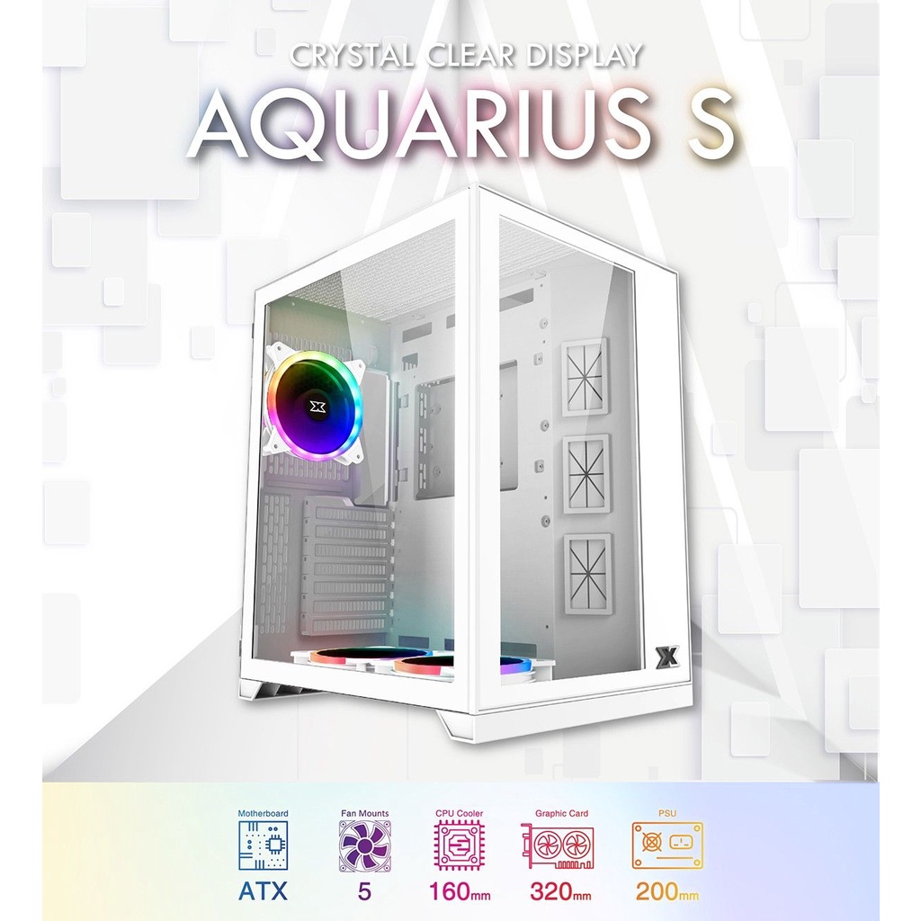 Vỏ Case Xigmatek AQUARIUS S - ARTIC EN46515 (Mid Tower/Màu Trắng) - Hàng chính hãng