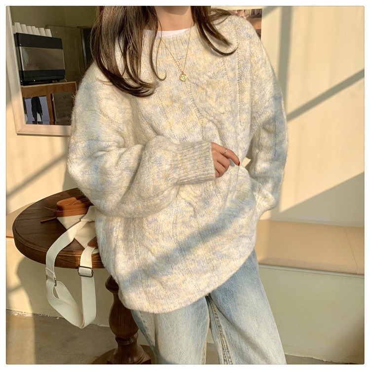 Áo sweater Dệt Kim Dáng Rộng Phong Cách Mùa Thu Mới