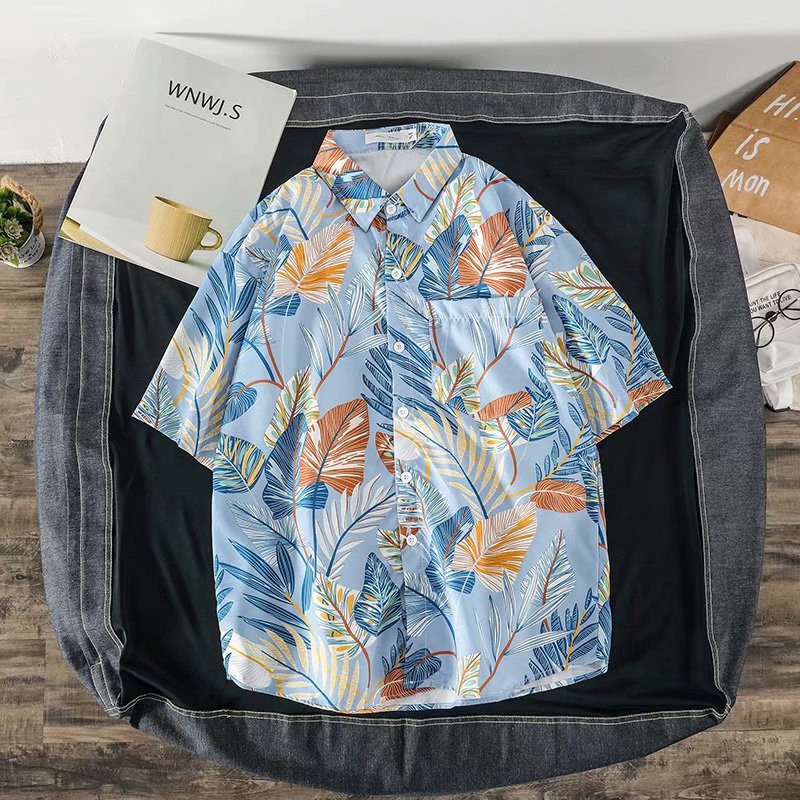 Sell well Men's fashion printing Leaves Hawaiian tropical style Short sleeve shirt | BigBuy360 - bigbuy360.vn