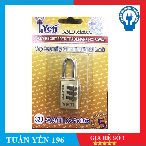 Ổ Khoá số vali số chọn YETI thau chính hãng 320 3 vòng số