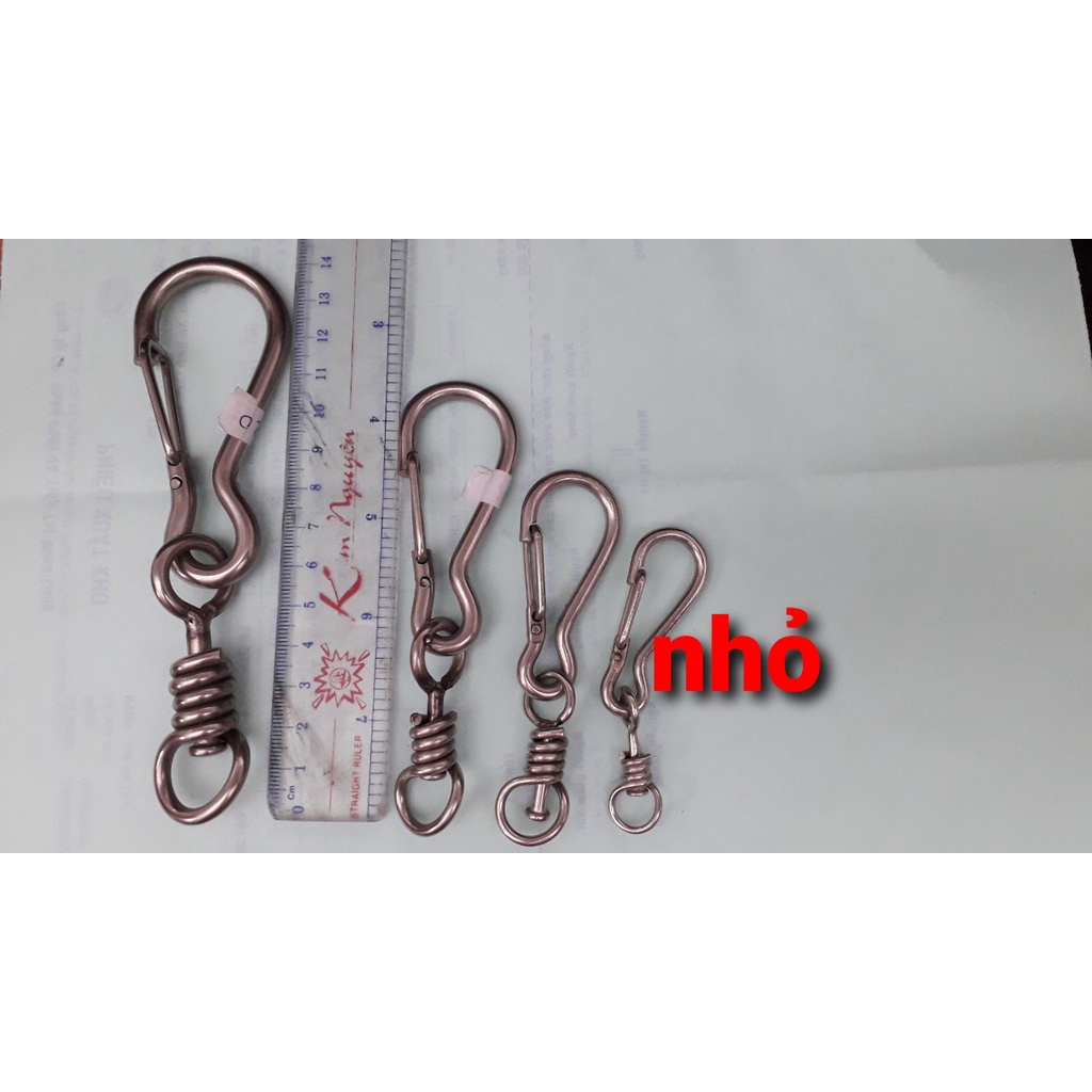 Móc chống xoắn inox 304, móc xích chó mèo, móc khóa