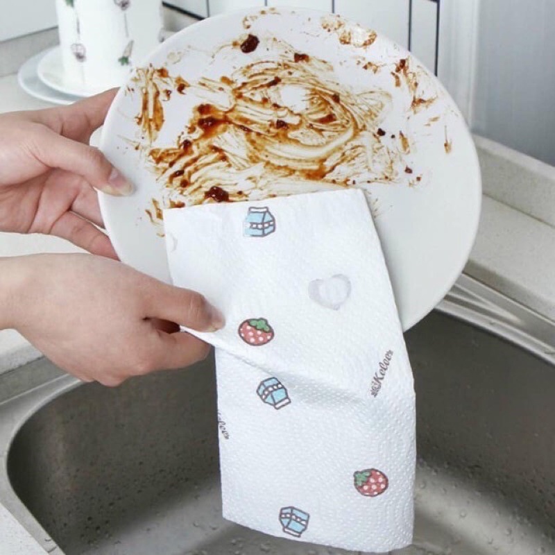 Giấy Lau Đa Năng Cuộn 50 Tờ Siêu Dai Có Thể Giặt Tái Sử Dụng