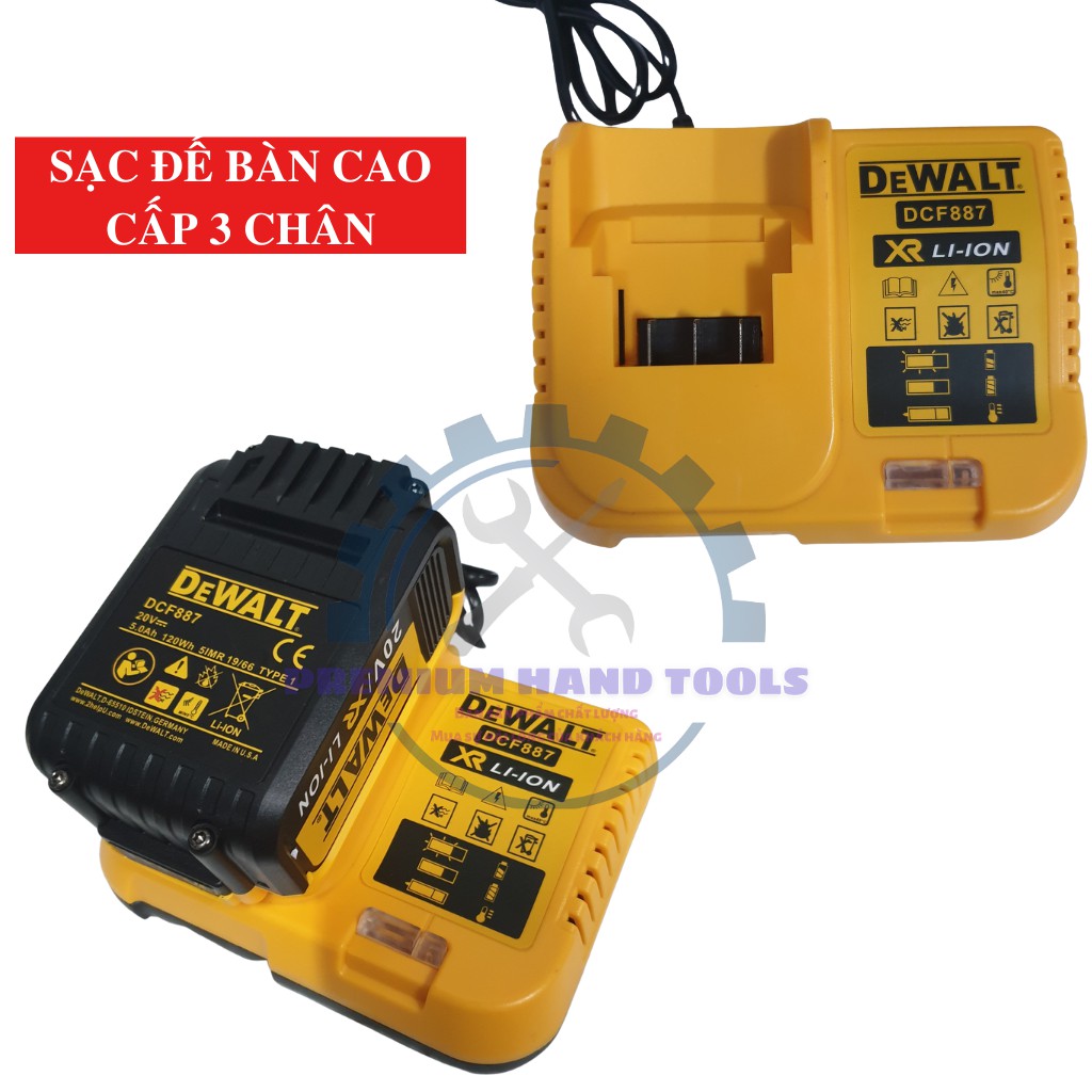 [HÀNG NỘI ĐỊA] Máy Siết Bulong Dewalt DCF887 KHÔNG CHỔI THAN, 3 đèn led trợ sáng.