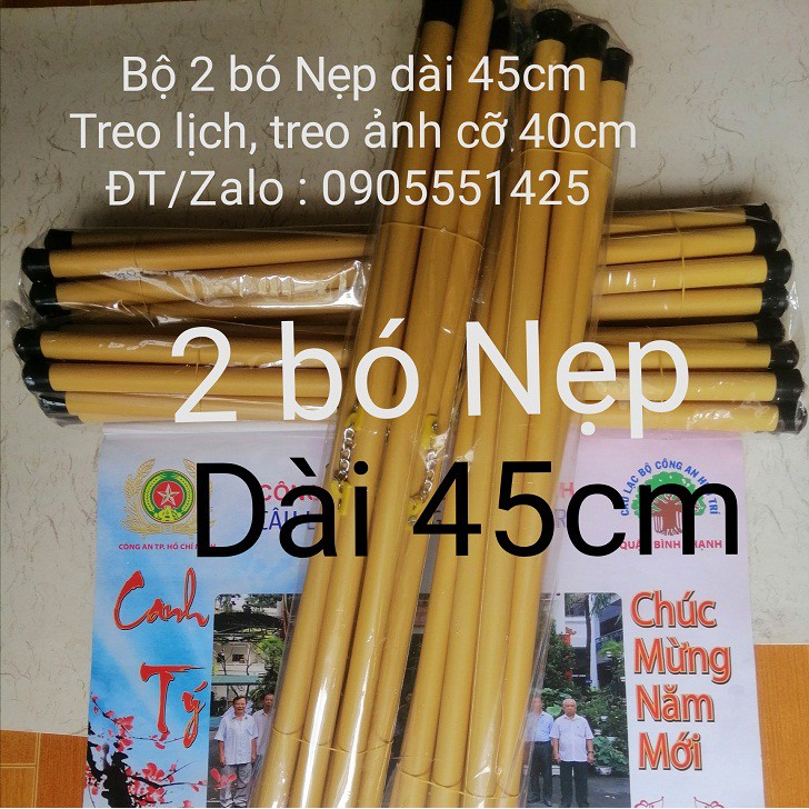 2 bó ống trúc( nẹp ) treo lịch, treo ảnh .Ống trúc( nẹp )treo tranh , Giấy thư pháp. Ống trúc ( nẹp ) dài 45cm