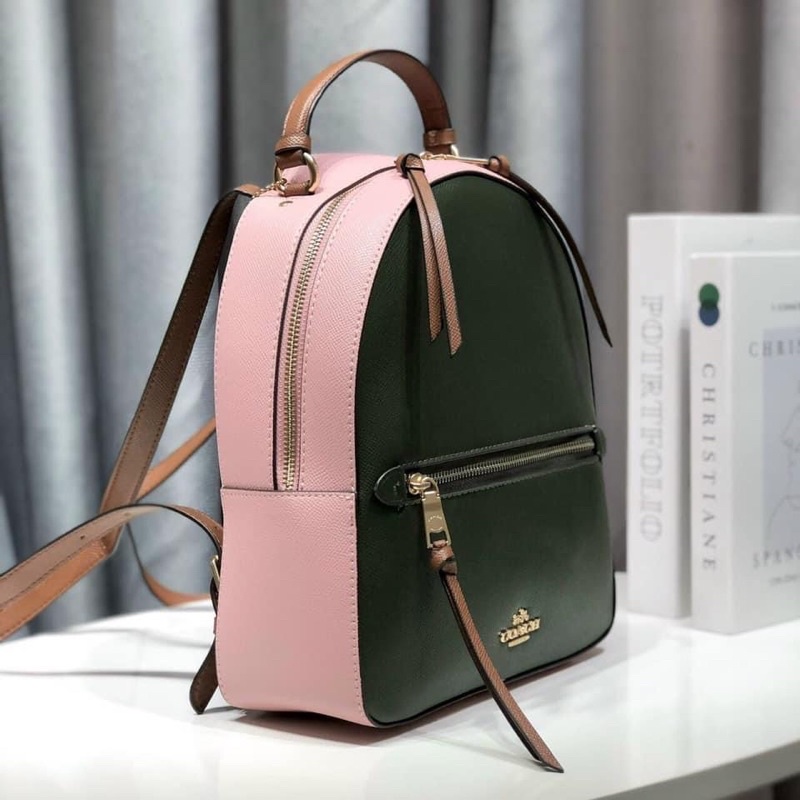 TNS-Balo nữ form vuông thời trang jordyn backpack-tone xanh rêu phối hồng