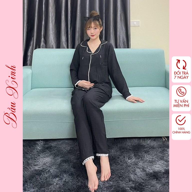 Bộ đồ bầu và cho con bú sau sinh - Thiết kế trẻ trung, chất thô thái mềm cho bà bầu
