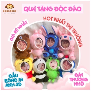 [IN ẢNH FREE] Móc khóa gấu bông in ảnh theo yêu cầu (ảnh gắn sẵn + ép plastic chống nước)