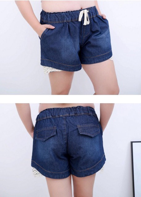 Quần short big size lưng thun size 70-90kg (có 2 màu xanh đậm, xanh nhạt)