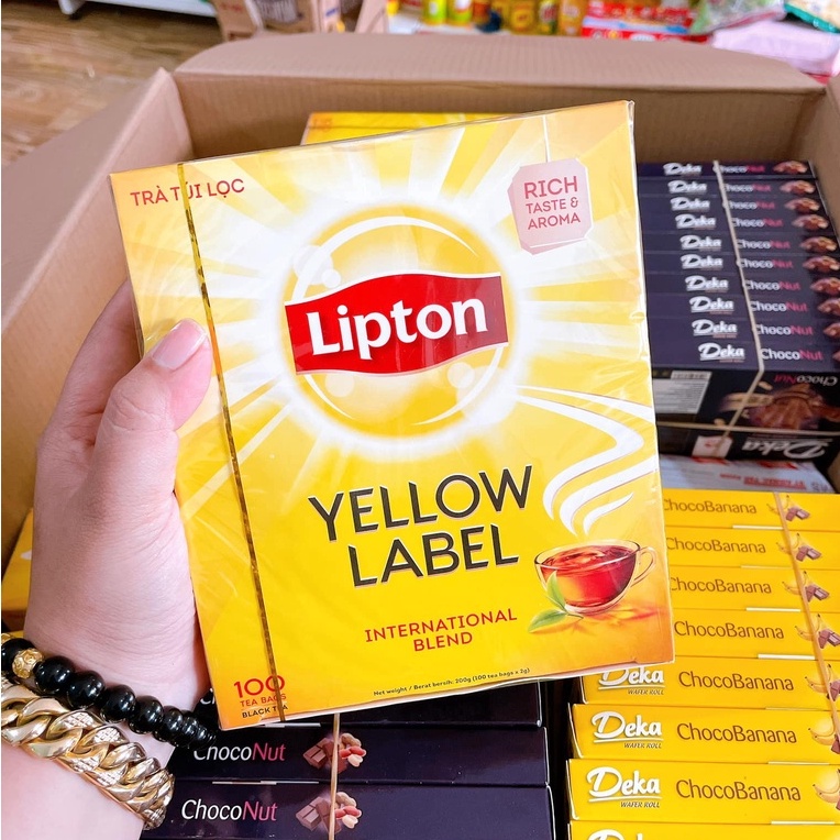 Trà Lipton Túi Lọc nhãn vàng - Hộp 100 gói