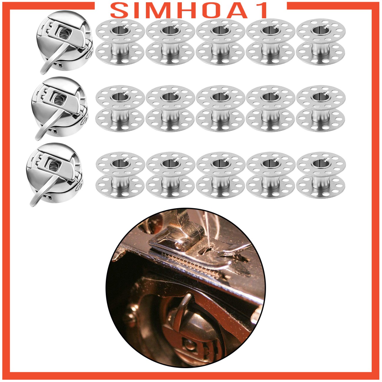 Set 18 Ống Chỉ Bằng Kim Loại Cho Máy May