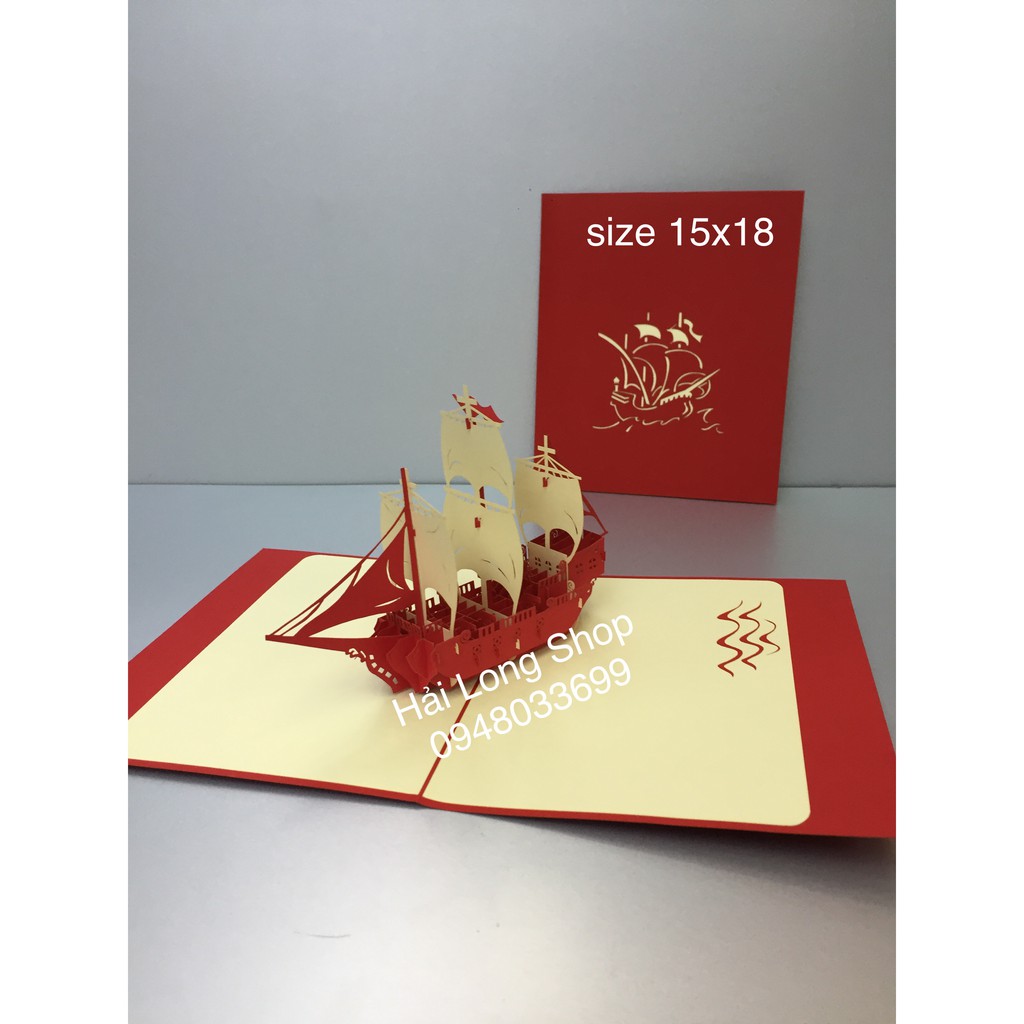 Thuyền 4  - Boat - Thiệp 3D