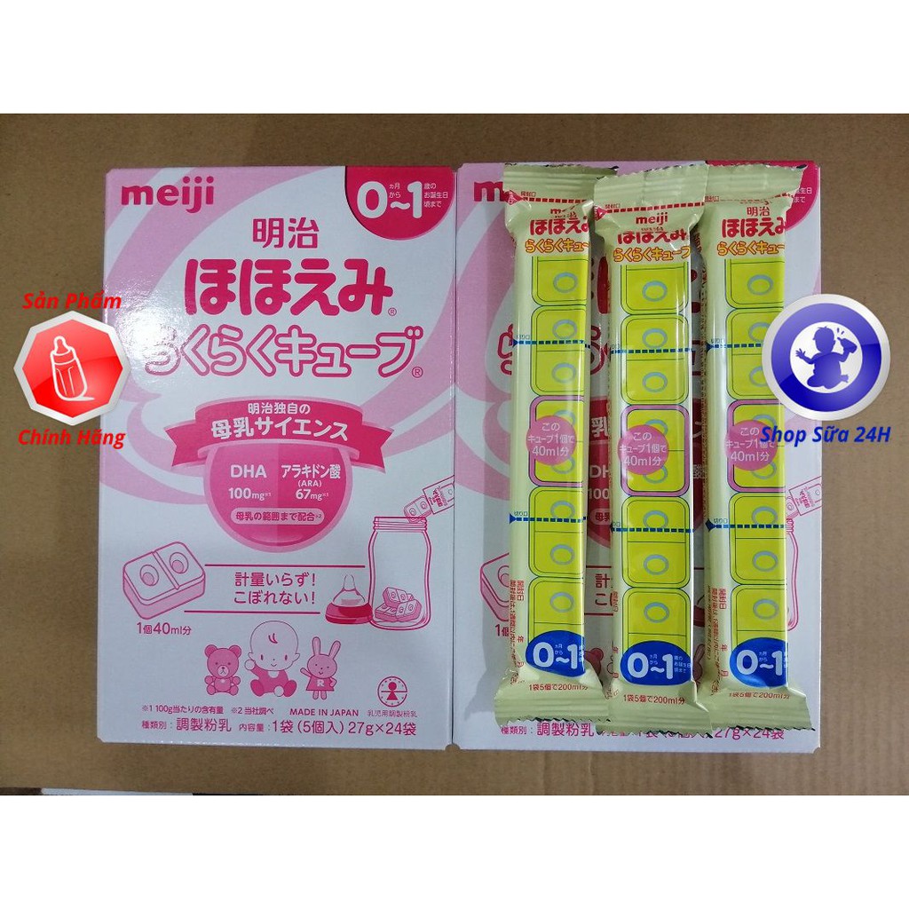 HỘP SỮA MEIJI THANH SỐ 0/ SỐ 1 NỘI ĐỊA NHẬT BẢN 648gr - 1 THANH 27gr