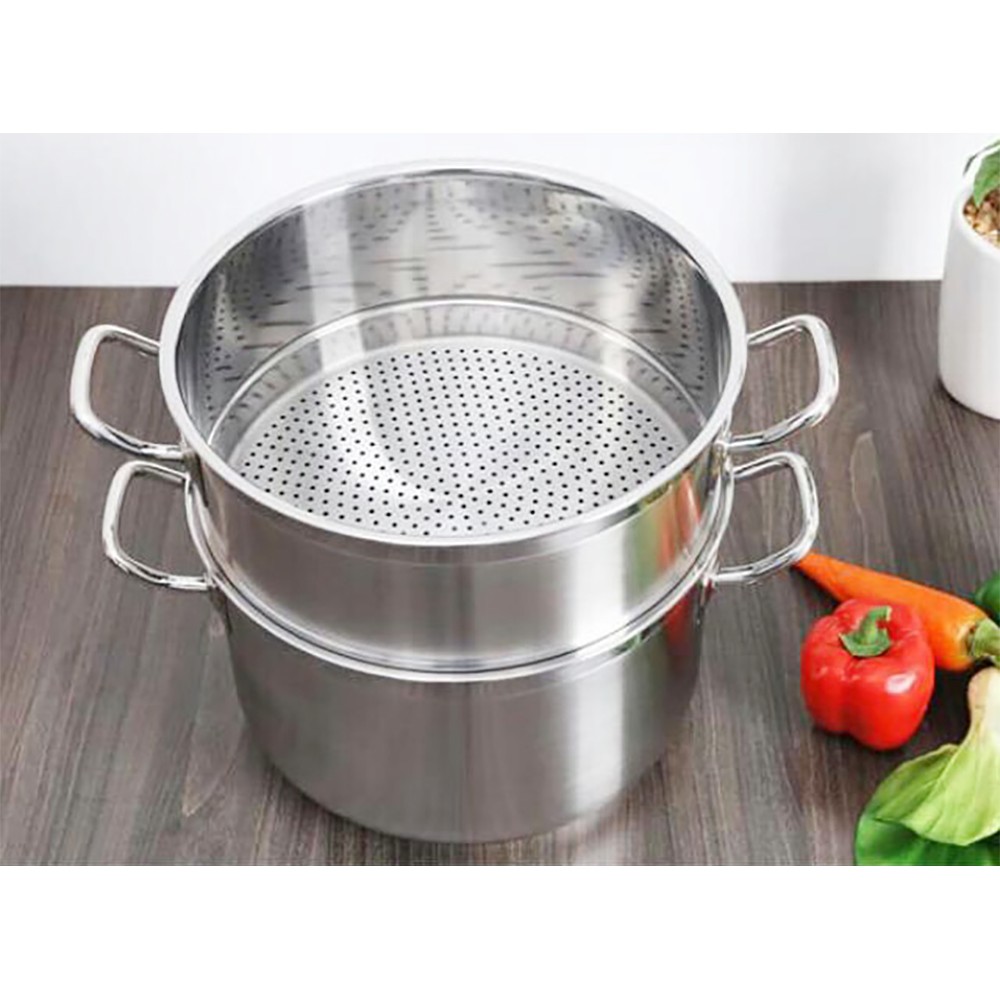 Nồi hấp Rapido RK28S thép không rỉ 304 (inox), nắp thủy tinh chịu nhiệt, dùng cho mọi loại bếp - Hàng chính hãng