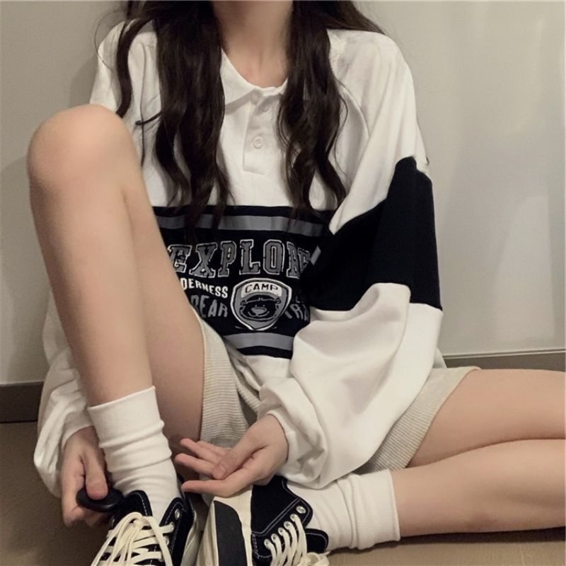 Áo Polo Ulzzang phong cách năng động áo vải cotton 1 lớp