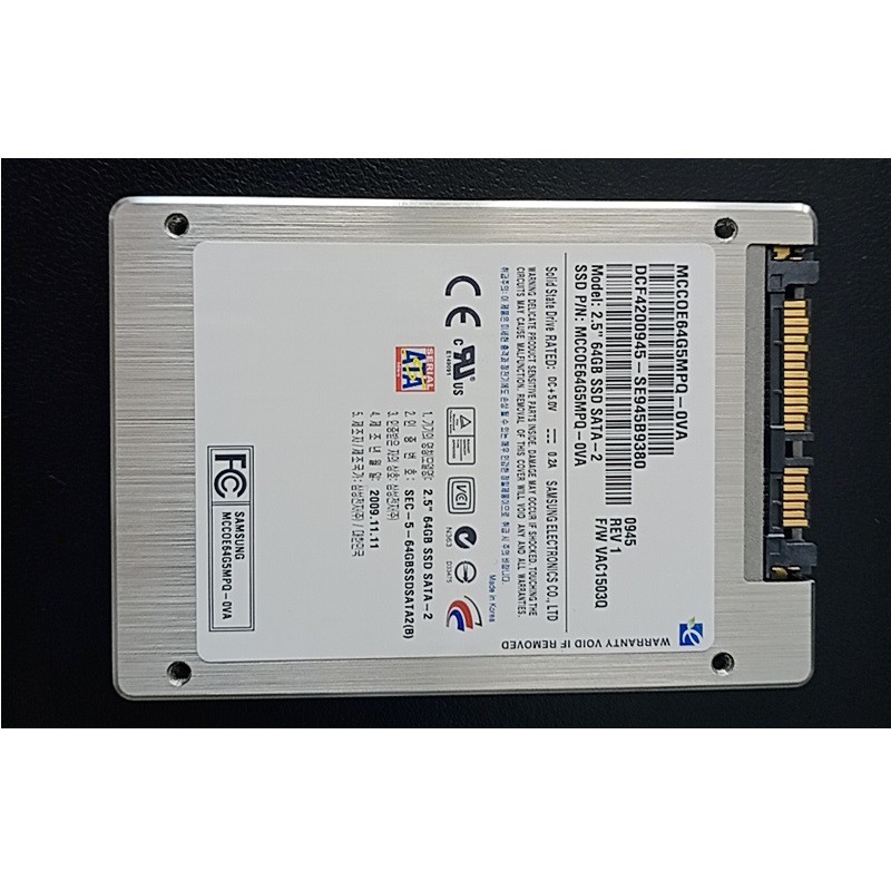 Ổ cứng SSD 64Gb Sata 2 Hiệu Samsung, siêu bền và ổn định, hàng tháo máy chính hãng, bảo hành 3 năm