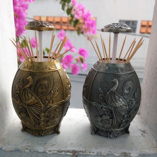 Hộp đựng tăm thông minh phong cách Hoàng Gia hợp kim ấn mở tự động - T094
