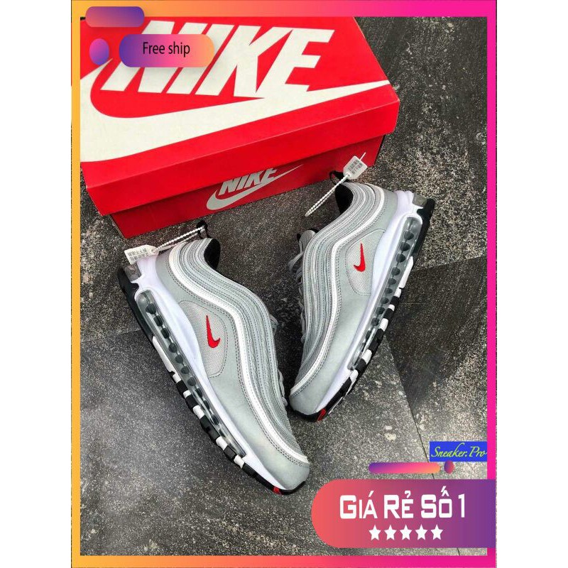 Giày thể thao AIR MAX 97 Silver Bullet Bạc siêu đẹp cho cả nam và nữ giảm giá 20 % CHÀO HÈ 2021 !!!