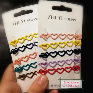 Vĩ 4 Kẹp tóc mái hình tim
