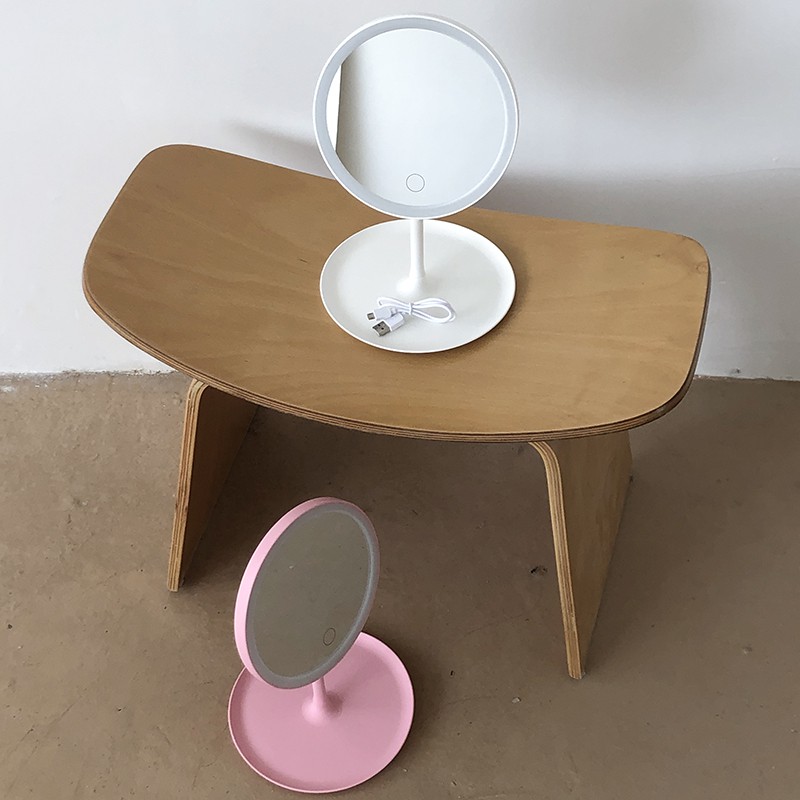 Gương Trang Điểm Có Đèn led Để Bàn Kèm Sạc usb Tiện Dụng