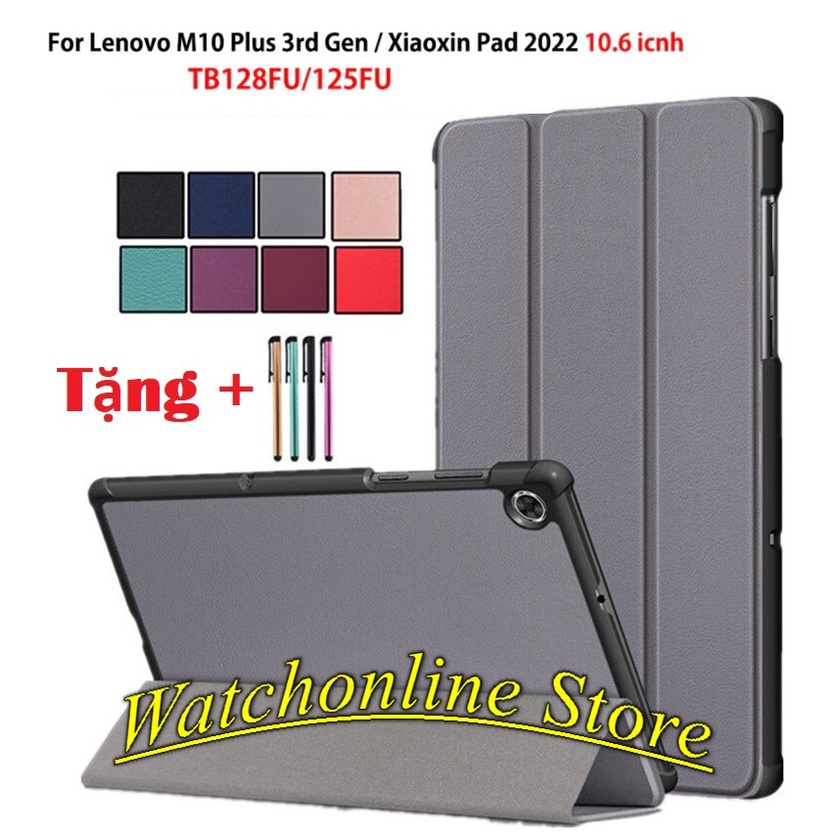 Tặng bút cảm ứng _ Bao da từ tính Lenovo Xiaoxin Pad 2022 10.6 inch M10 Plus Gen 3 đóng mở màn hình tự động