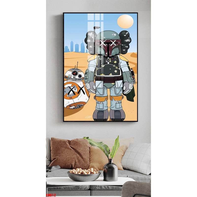 [ 60 x 90 cm KHỔ LỚN TRÁNG GƯƠNG CAO CẤP] chú Gấu Kaws Toy Treo Tường Bearbrick decor trang trí MELYHOME