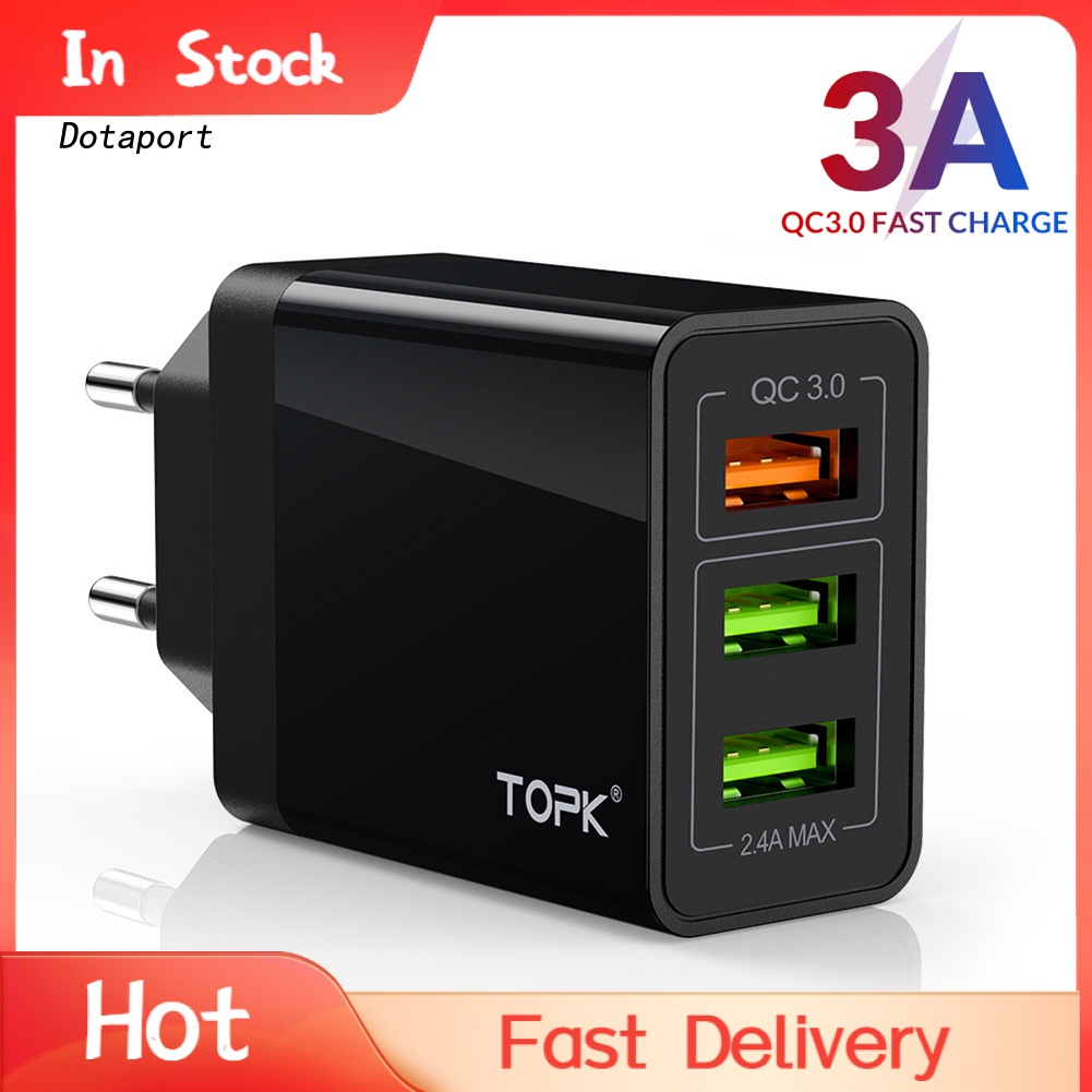 TOPK Củ Sạc Nhanh Doanh Nhân 30w Qc3.0 3 Cổng Usb