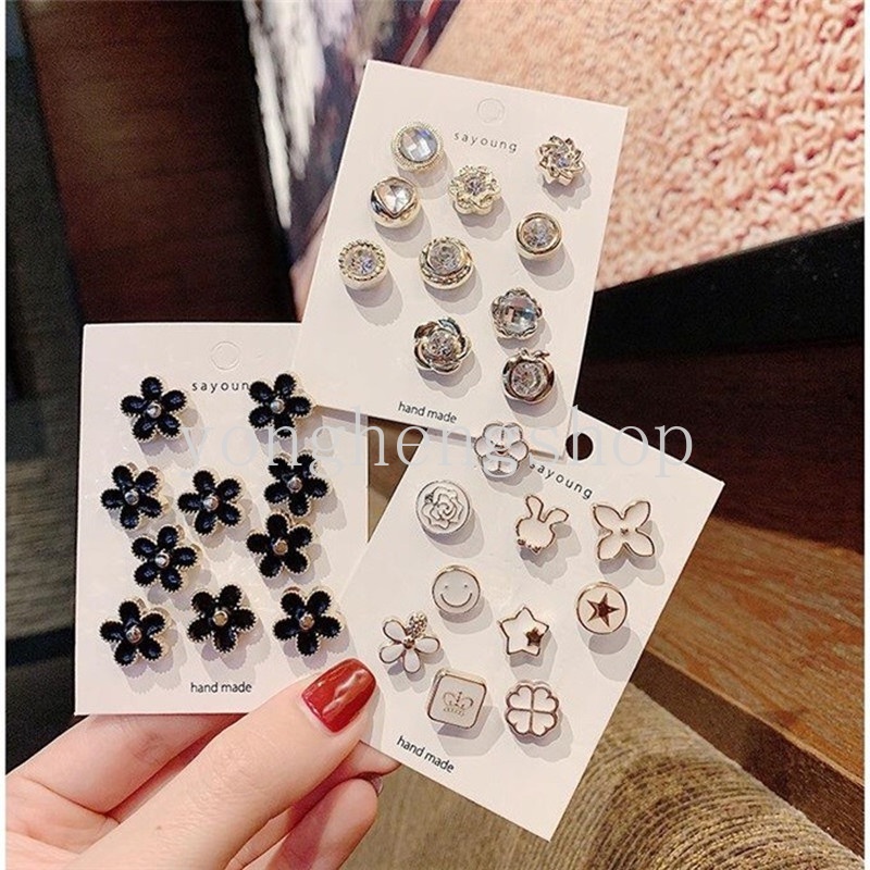 Set 5 Ghim Cài Áo Đính Ngọc Trai Giả Thời Trang Nữ