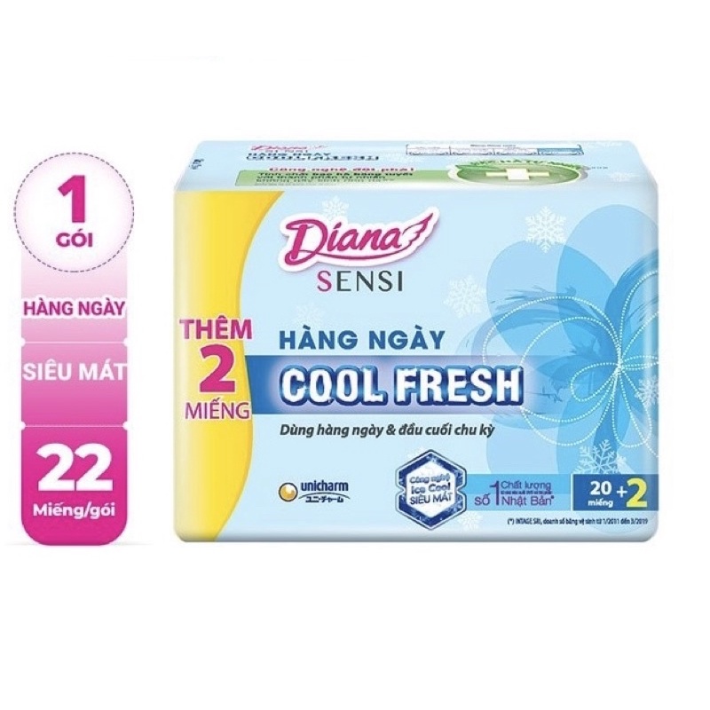 Băng vệ sinh DIANA SENSI COOL FRESH hàng ngày 20+2