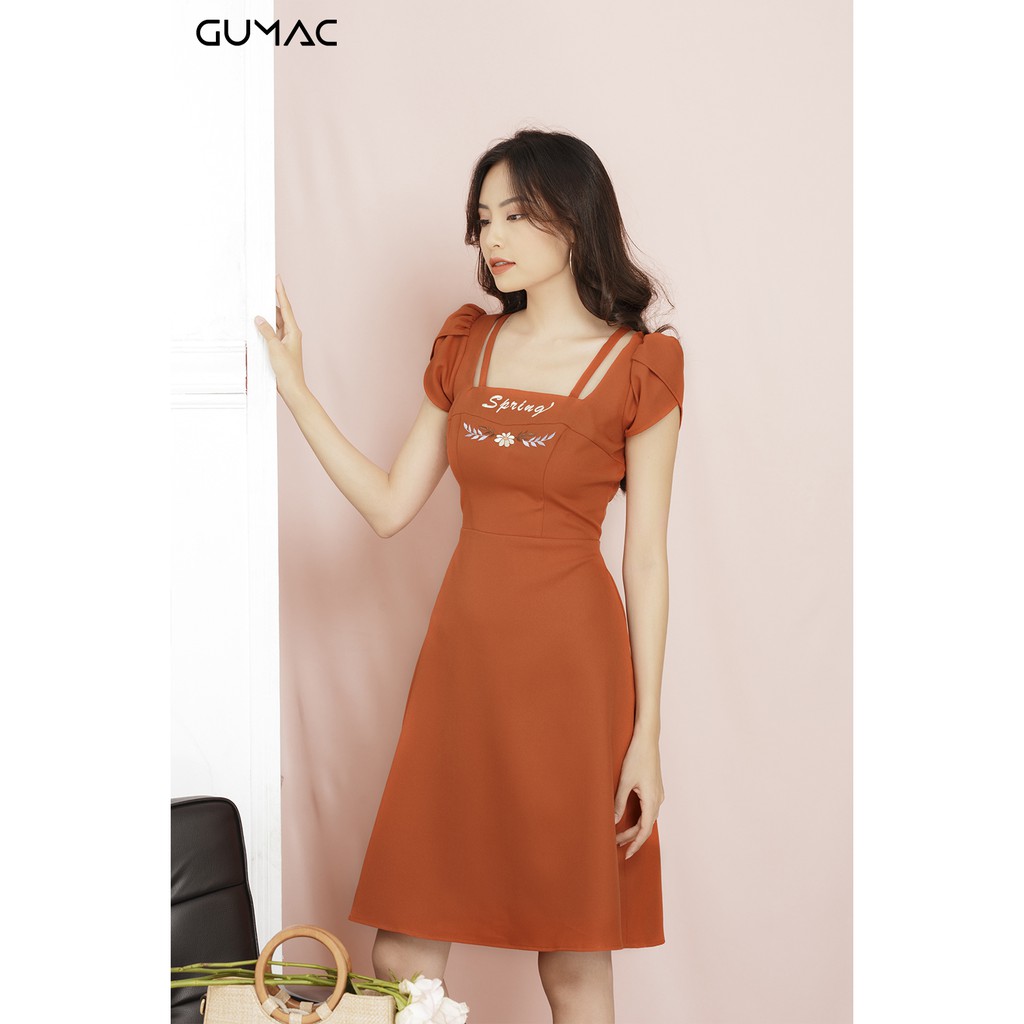 [Mã WASGIFT giảm 35K đơn 350K] Đầm thêu tay tulip GUMAC MS11935_CAM | BigBuy360 - bigbuy360.vn